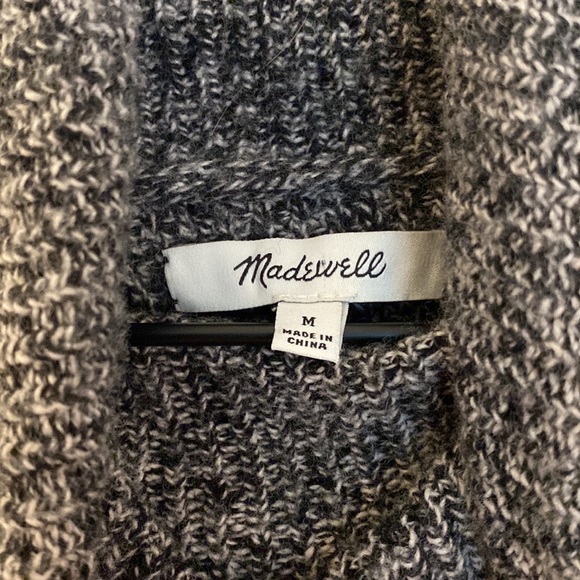 Madewell Cross Back Gray Wool Cotton Blend Turtleneck Sweater - Picture 2 of 4